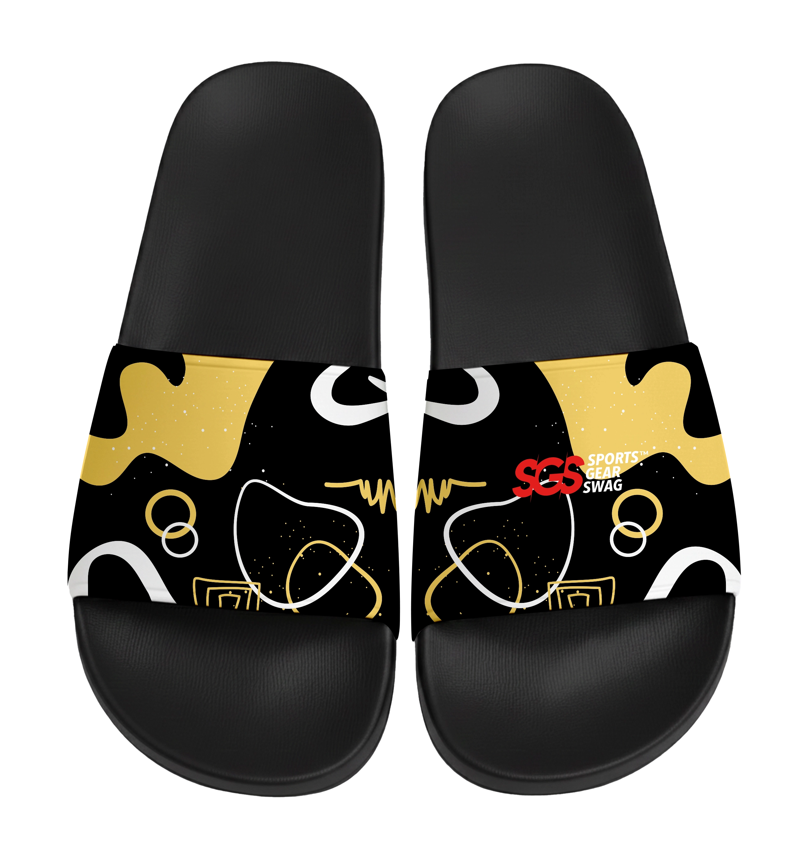 Custom slides black unisex gilded - Slides