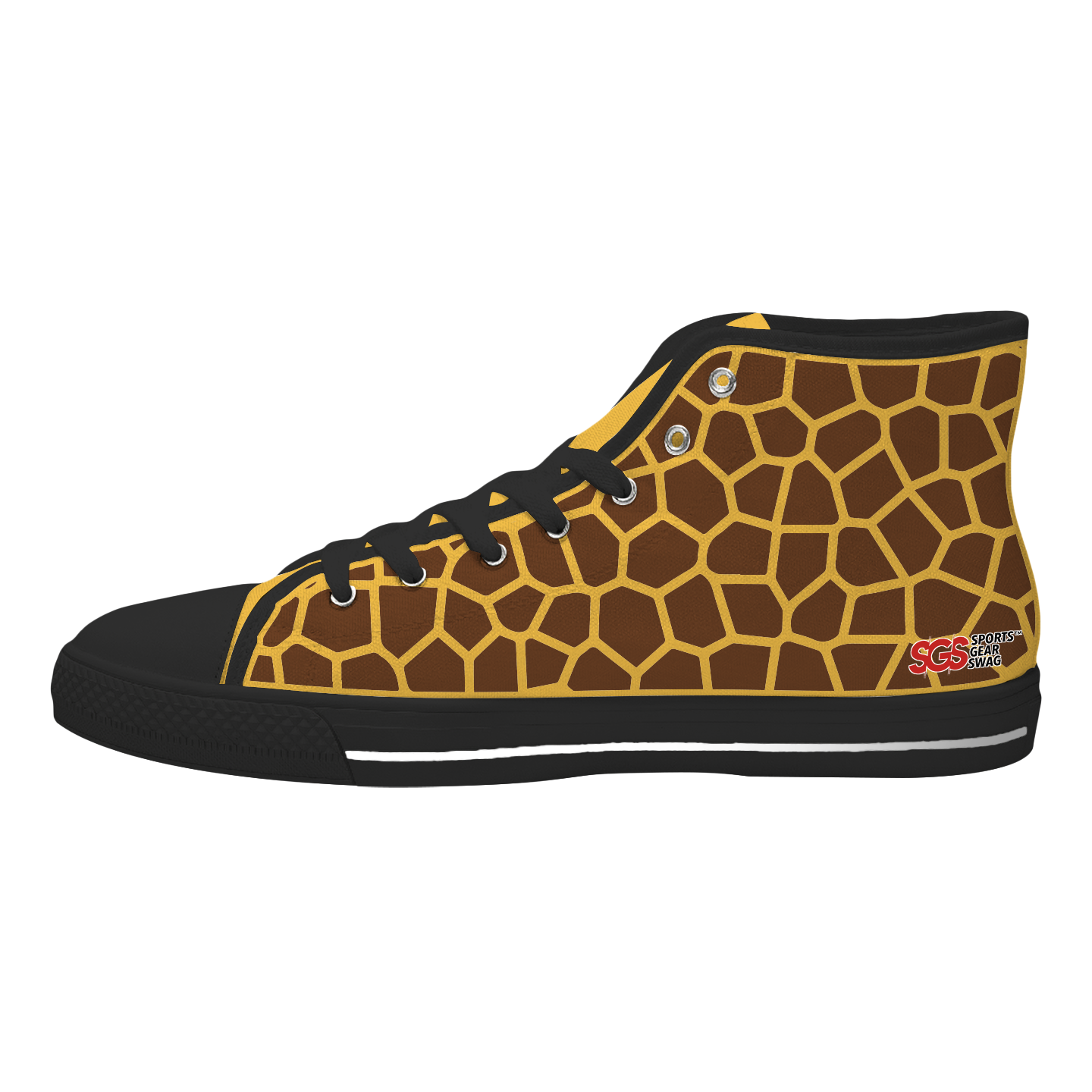 Custom high top canvas shoes black predator art - High-top-shoes